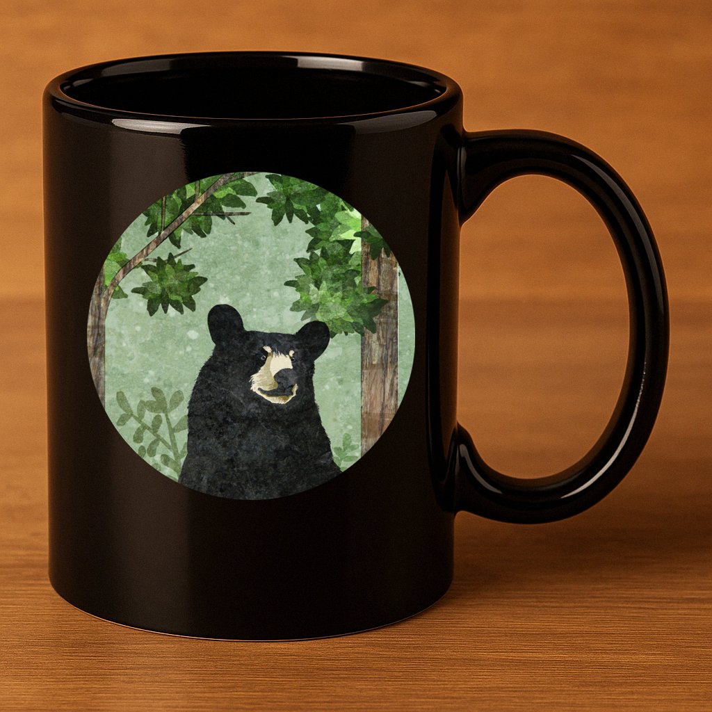 Black Bear Nature 11oz C Handle Ceramic Mug