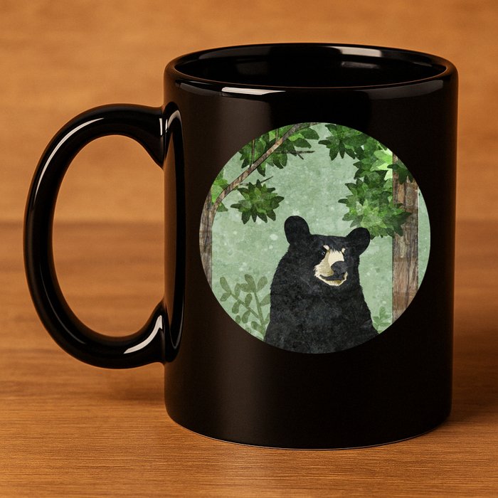 Black Bear Nature 11oz C Handle Ceramic Mug