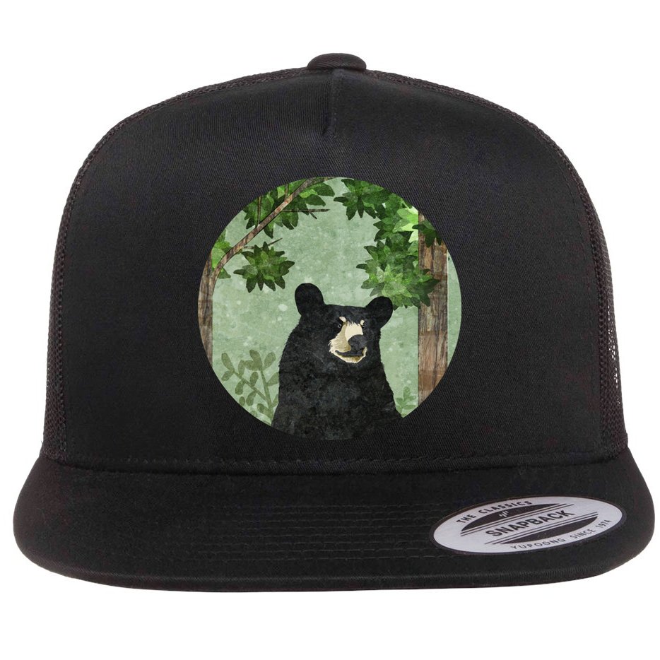 Black Bear Nature Flat Bill Trucker Hat