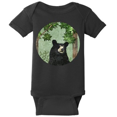 Black Bear Nature Baby Bodysuit