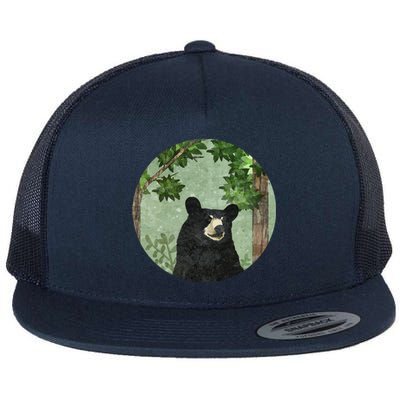 Black Bear Nature Flat Bill Trucker Hat