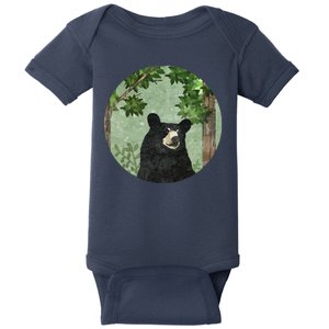 Black Bear Nature Baby Bodysuit