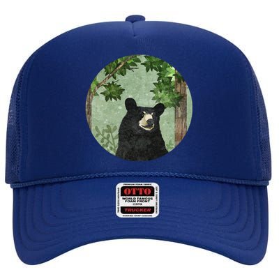 Black Bear Nature High Crown Mesh Back Trucker Hat