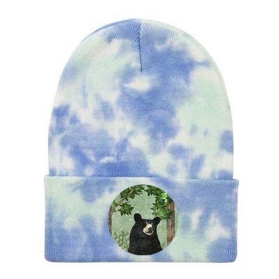 Black Bear Nature Tie Dye 12in Knit Beanie