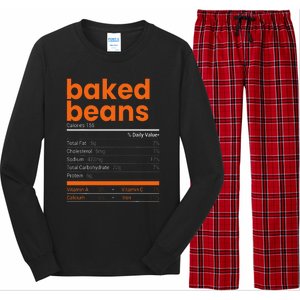 Baked Beans Nutrition Facts 2021 Thanksgiving Food Christmas Long Sleeve Pajama Set