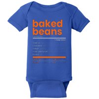 Baked Beans Nutrition Facts 2021 Thanksgiving Food Christmas Baby Bodysuit