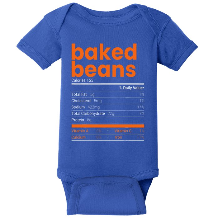 Baked Beans Nutrition Facts 2021 Thanksgiving Food Christmas Baby Bodysuit