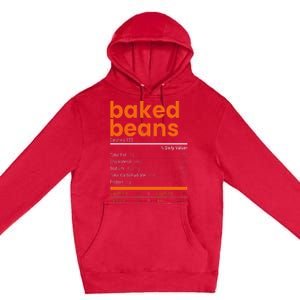 Baked Beans Nutrition Facts 2021 Thanksgiving Food Christmas Premium Pullover Hoodie