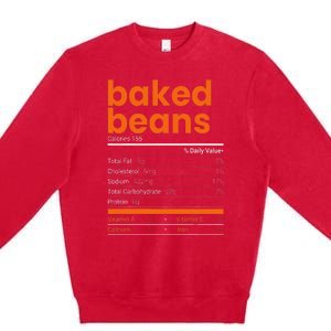 Baked Beans Nutrition Facts 2021 Thanksgiving Food Christmas Premium Crewneck Sweatshirt