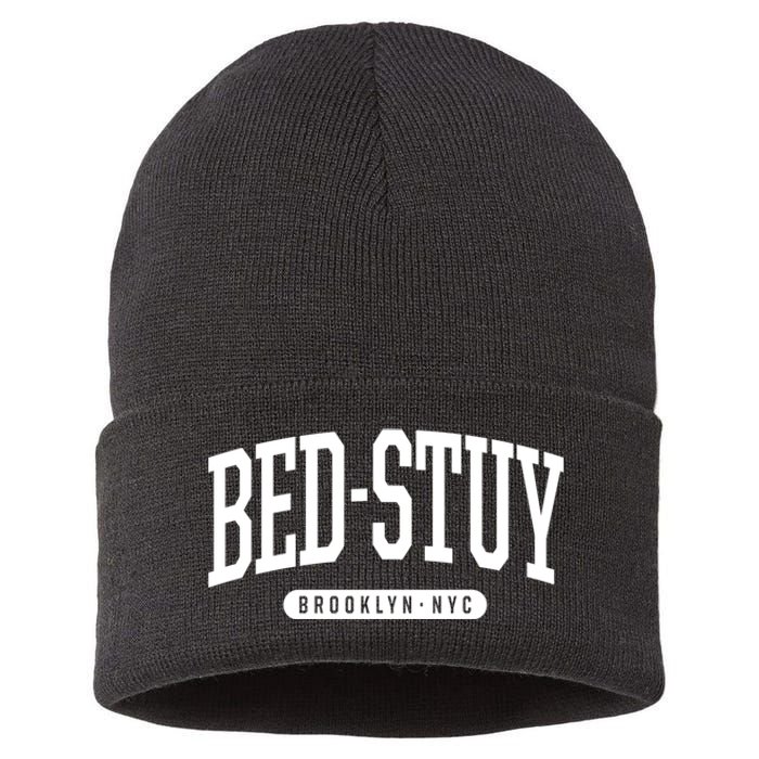 Bedstuy Brooklyn Ny Souvenirs & Gifts Nyc Borough Brooklyn New York Bed Stuy Sustainable Knit Beanie