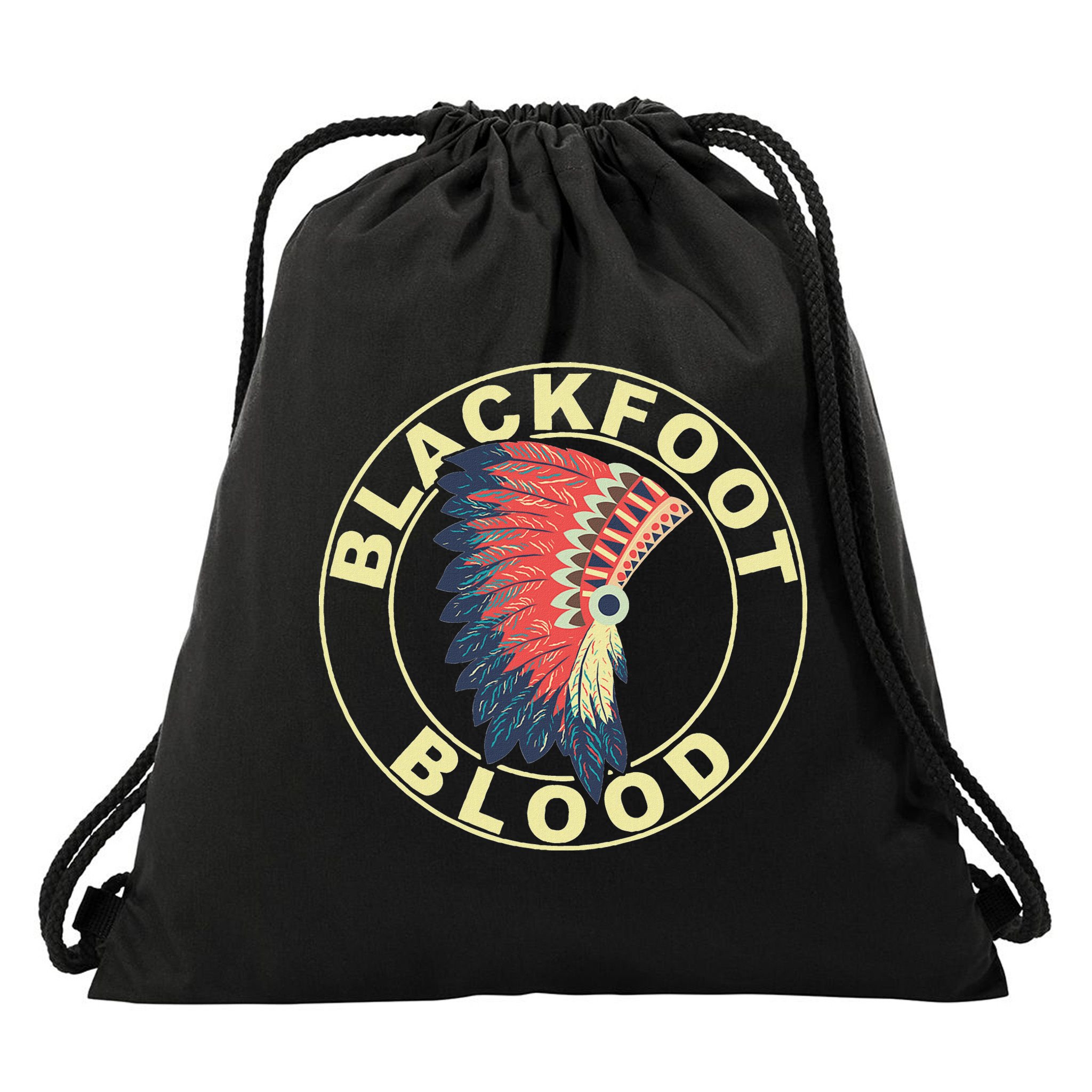 Blackfoot Blood Native American Headdress Blackfoot Tribe Drawstring Bag