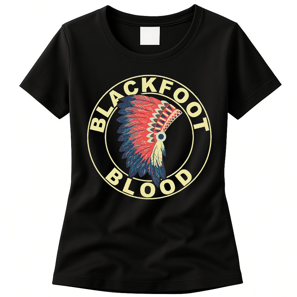 Blackfoot Blood Native American Headdress Blackfoot Tribe Womens T-Shirt