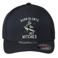 Burn Blunts Not Witches Funny Marijuana Weed Smoker Stoner Flexfit Unipanel Trucker Cap