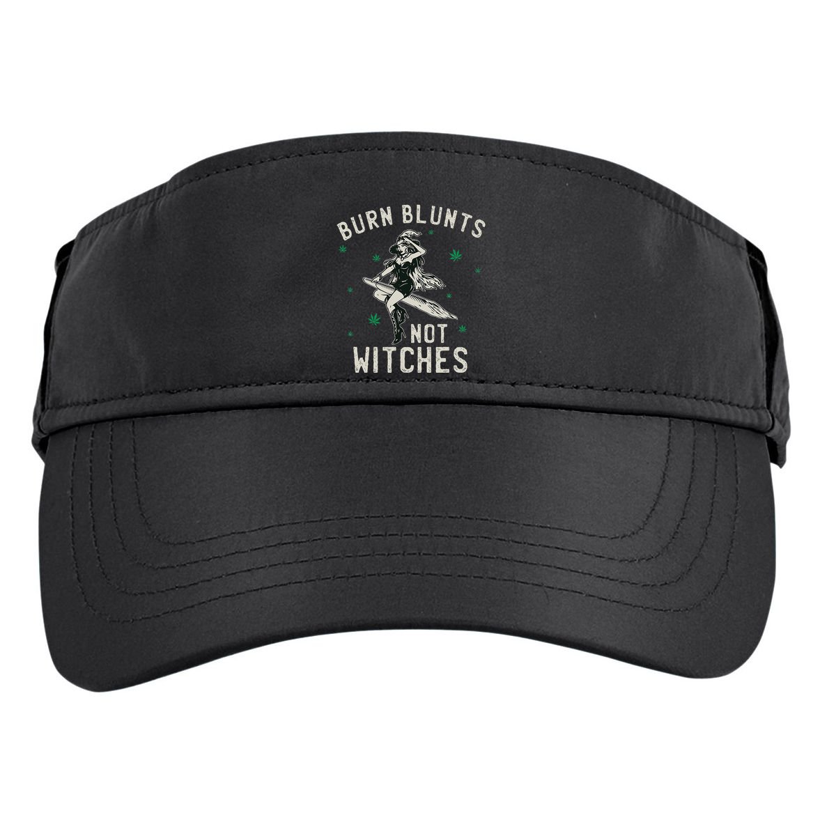 Burn Blunts Not Witches Funny Marijuana Weed Smoker Stoner Adult Drive Performance Visor