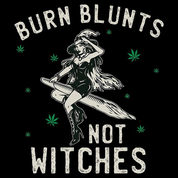 Burn Blunts Not Witches Funny Marijuana Weed Smoker Stoner Short Acrylic Beanie