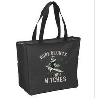 Burn Blunts Not Witches Funny Marijuana Weed Smoker Stoner Zip Tote Bag