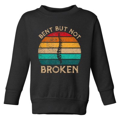 Bent But Not Broken Retro Scoliosis Awareness Warrior Toddler Sweatshirt