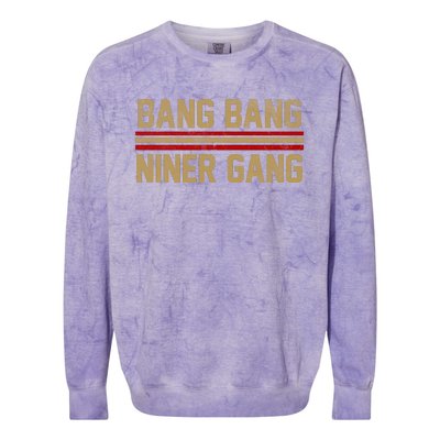 Bang Bang Niner Gang San Francisco Colorblast Crewneck Sweatshirt