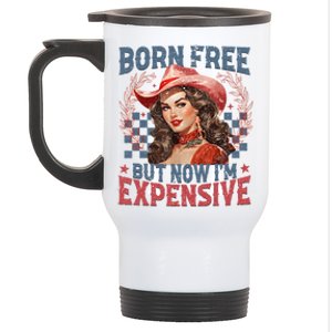 Bornfree But Now Im Expensive Retro 4th Of July Women Girl Stainless Steel Travel Mug