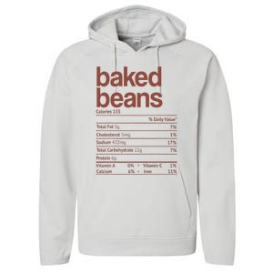 Baked Beans Nutrition Fact Funny Thanksgiving Christmas  Performance Fleece Hoodie