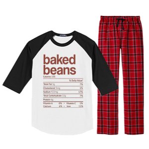 Baked Beans Nutrition Fact Funny Thanksgiving Christmas  Raglan Sleeve Pajama Set