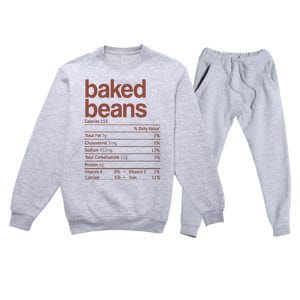 Baked Beans Nutrition Fact Funny Thanksgiving Christmas  Premium Crewneck Sweatsuit Set