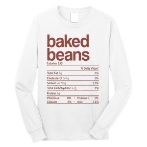 Baked Beans Nutrition Fact Funny Thanksgiving Christmas  Long Sleeve Shirt