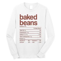 Baked Beans Nutrition Fact Funny Thanksgiving Christmas  Long Sleeve Shirt