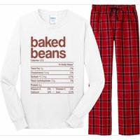 Baked Beans Nutrition Fact Funny Thanksgiving Christmas  Long Sleeve Pajama Set