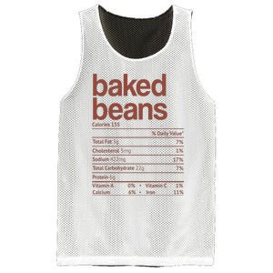 Baked Beans Nutrition Fact Funny Thanksgiving Christmas  Mesh Reversible Basketball Jersey Tank