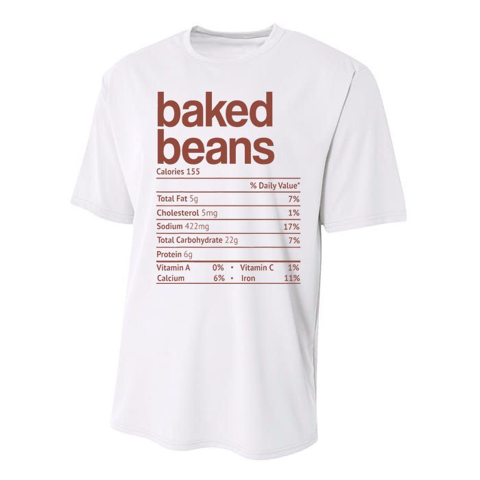 Baked Beans Nutrition Fact Funny Thanksgiving Christmas  Performance Sprint T-Shirt