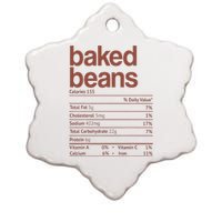 Baked Beans Nutrition Fact Funny Thanksgiving Christmas  Ceramic Star Ornament