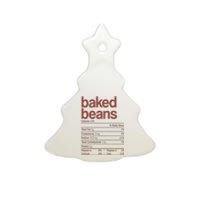 Baked Beans Nutrition Fact Funny Thanksgiving Christmas  Ceramic Tree Ornament