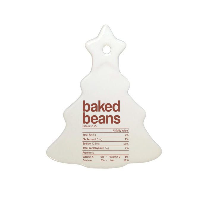 Baked Beans Nutrition Fact Funny Thanksgiving Christmas  Ceramic Tree Ornament