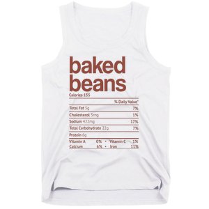 Baked Beans Nutrition Fact Funny Thanksgiving Christmas  Tank Top