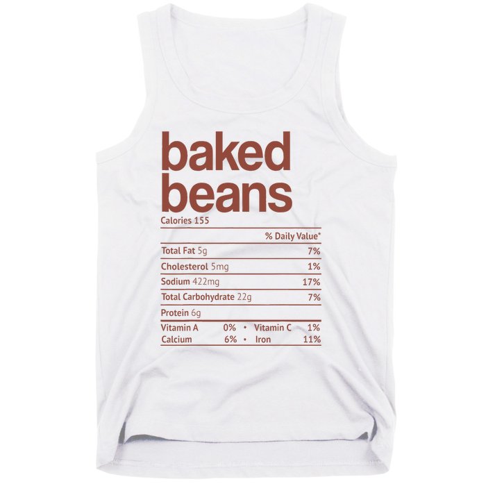 Baked Beans Nutrition Fact Funny Thanksgiving Christmas  Tank Top