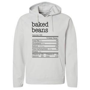 Baked Beans Nutrition Facts Funny Thanksgiving Christmas  Performance Fleece Hoodie