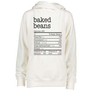 Baked Beans Nutrition Facts Funny Thanksgiving Christmas  Womens Funnel Neck Pullover Hood