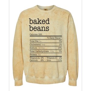 Baked Beans Nutrition Facts Funny Thanksgiving Christmas  Colorblast Crewneck Sweatshirt