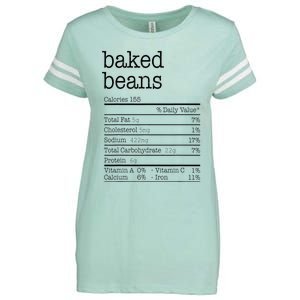 Baked Beans Nutrition Facts Funny Thanksgiving Christmas  Enza Ladies Jersey Football T-Shirt