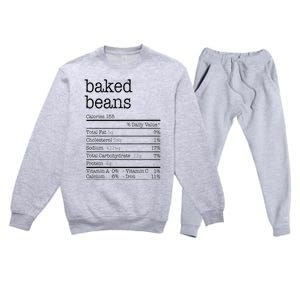 Baked Beans Nutrition Facts Funny Thanksgiving Christmas  Premium Crewneck Sweatsuit Set