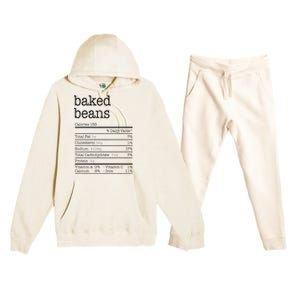 Baked Beans Nutrition Facts Funny Thanksgiving Christmas  Premium Hooded Sweatsuit Set