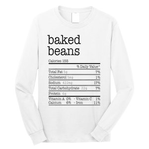 Baked Beans Nutrition Facts Funny Thanksgiving Christmas  Long Sleeve Shirt