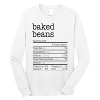 Baked Beans Nutrition Facts Funny Thanksgiving Christmas  Long Sleeve Shirt