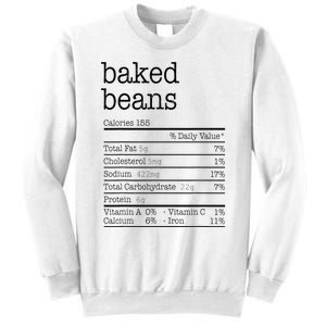 Baked Beans Nutrition Facts Funny Thanksgiving Christmas  Sweatshirt