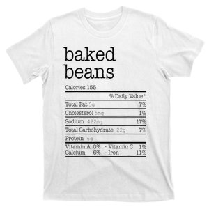 Baked Beans Nutrition Facts Funny Thanksgiving Christmas  T-Shirt