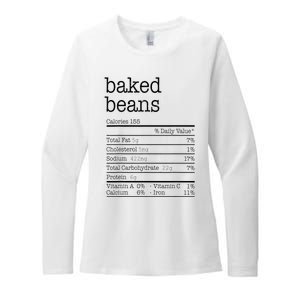 Baked Beans Nutrition Facts Funny Thanksgiving Christmas  Womens CVC Long Sleeve Shirt