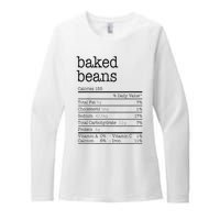 Baked Beans Nutrition Facts Funny Thanksgiving Christmas  Womens CVC Long Sleeve Shirt