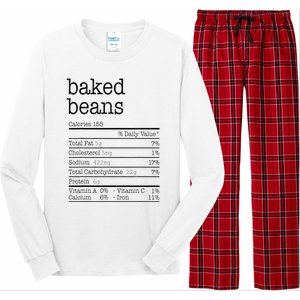 Baked Beans Nutrition Facts Funny Thanksgiving Christmas  Long Sleeve Pajama Set