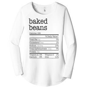 Baked Beans Nutrition Facts Funny Thanksgiving Christmas  Women's Perfect Tri Tunic Long Sleeve Shirt